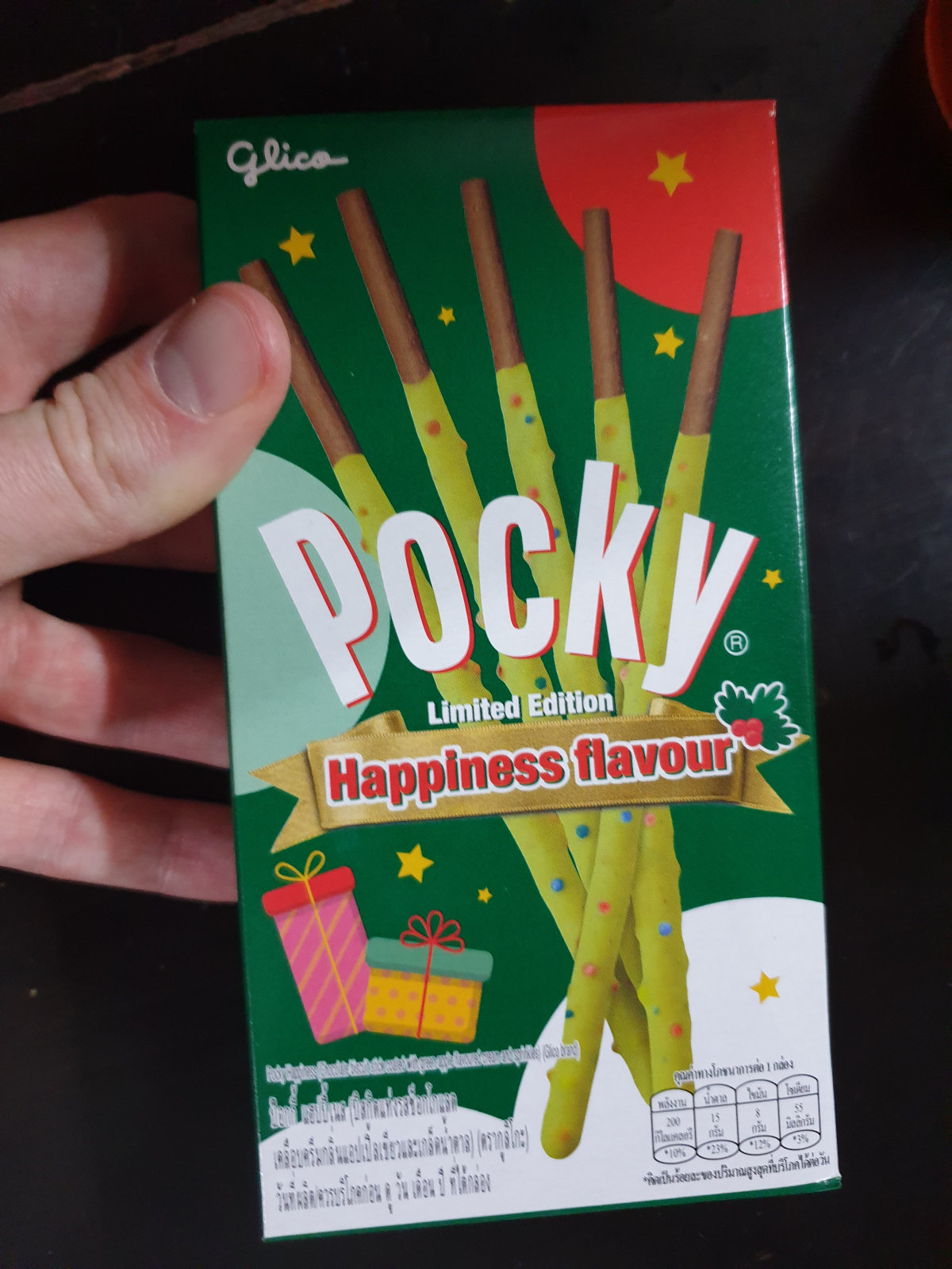 photo of a box of happiness flavor pocky