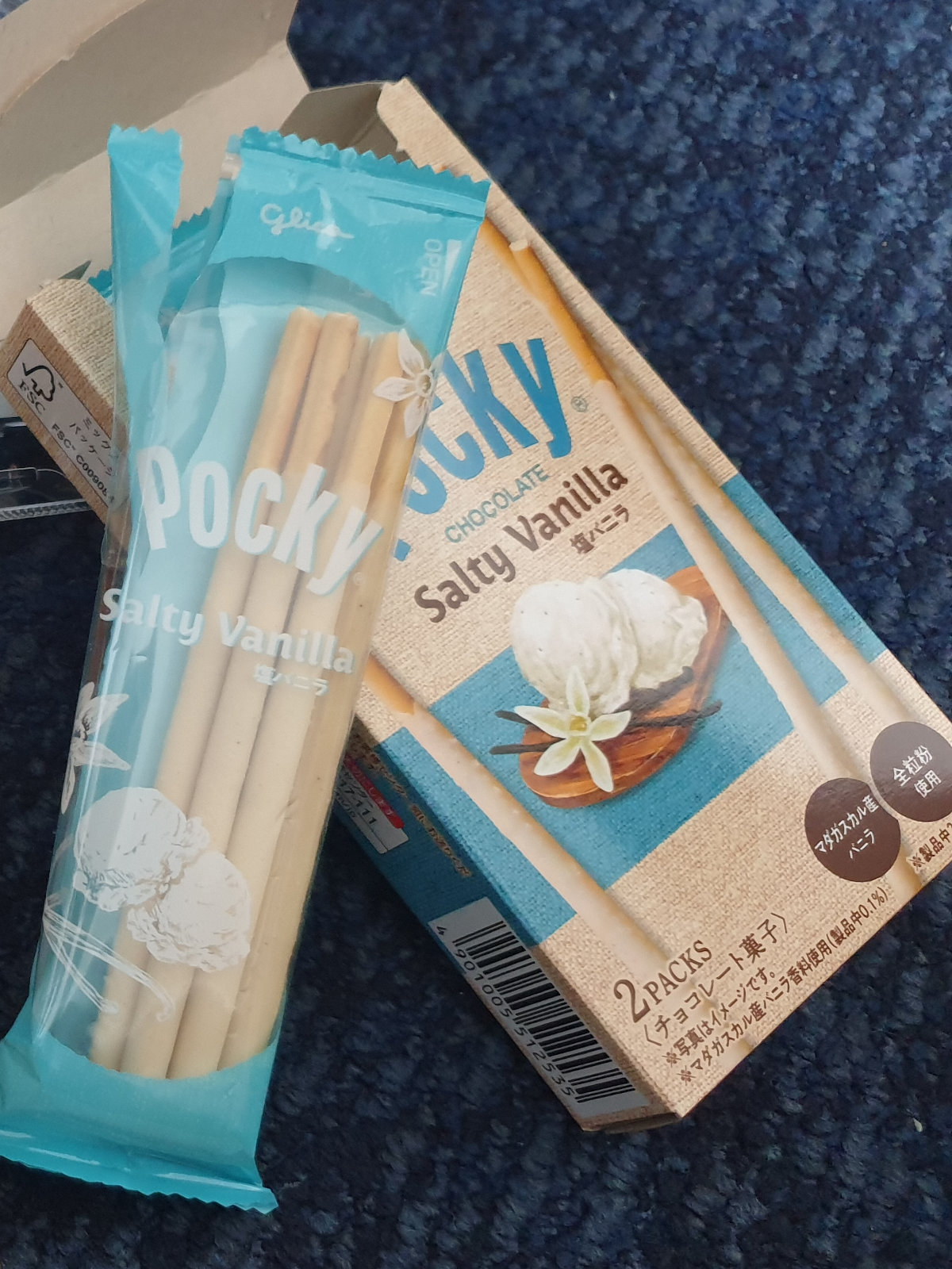 photo of a box of salty vanilla pocky