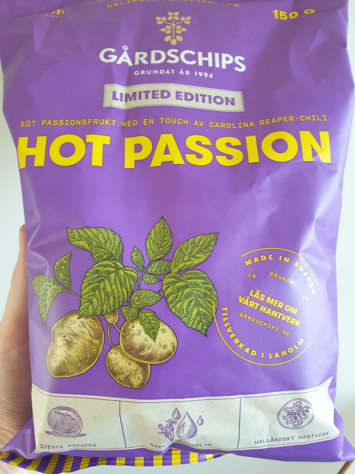 photo of a bag of passionfruit chili potato chips