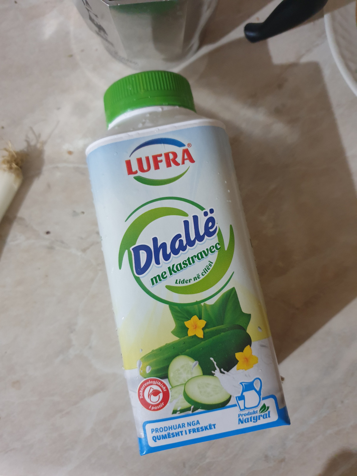 photo of a bottle of cucumber ayran