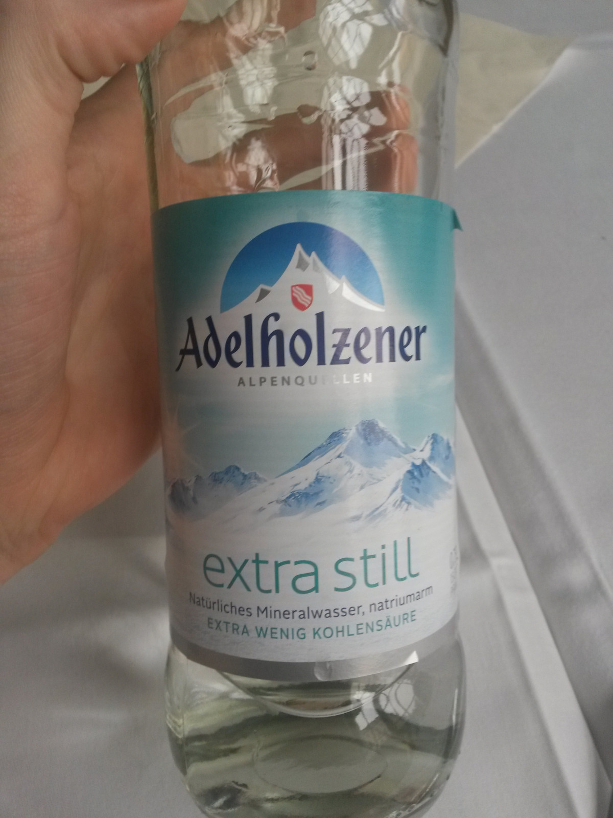 photo of a bottle of extra still water